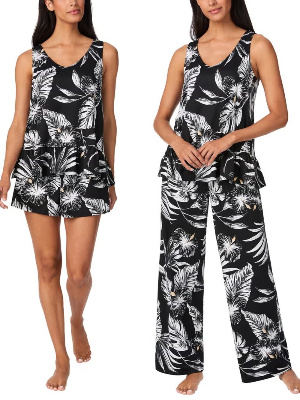 Tommy Bahama Women's 3-piece Pajama Set w/Pockets Black Floral, Size: Small, NWT